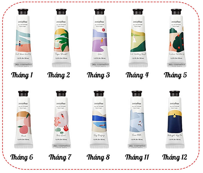 Các Dòng Kem Dưỡng Tay Innisfree Jeju Life Perfumed Hand Cream