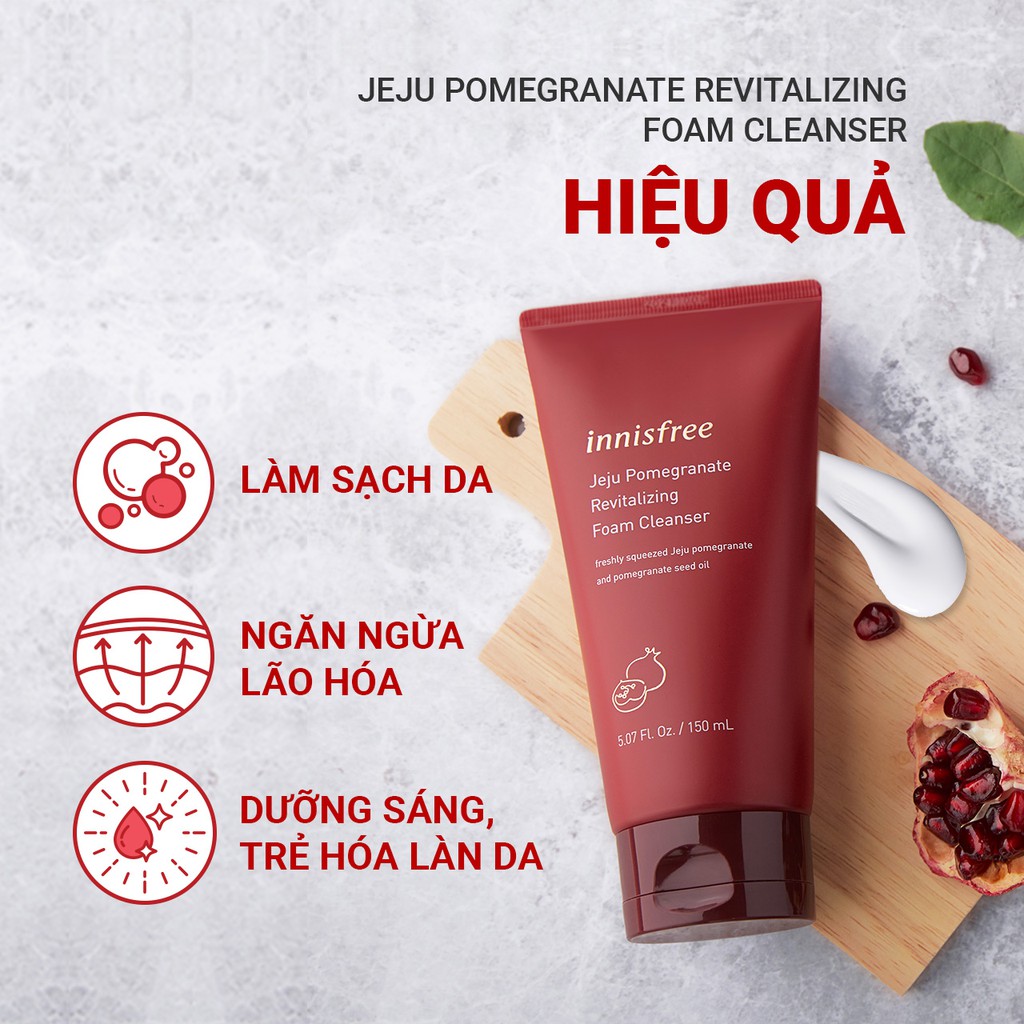 Công dụng của Innisfree Jeju Pomegranate Revitalizing Foam Cleanser