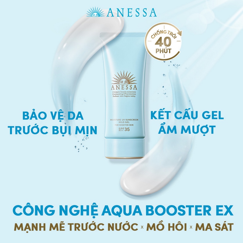 Công dụng của Anessa Moisture UV Sunscreen Mild SPF35