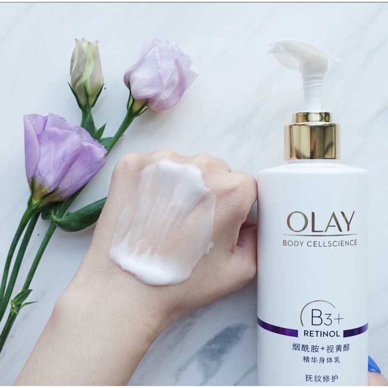 Texure sữa dưỡng thể Olay B3+ Retinol body lotion