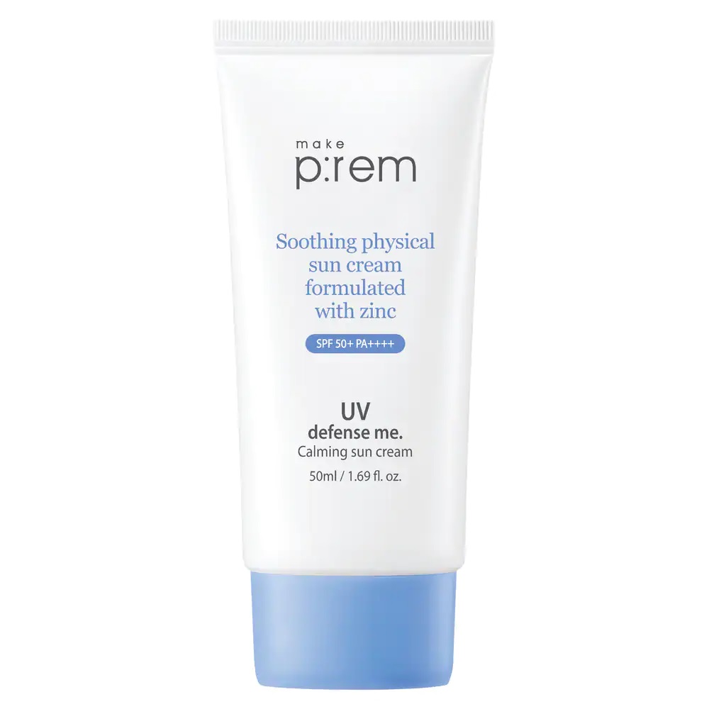 Bao bì kem chống nắng Make:Prem Soothing Physical Sunscreen Formulated with Zinc