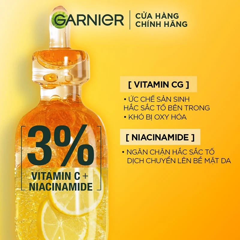  Tinh Chất Cô Đặc Tăng Cường Sáng Da Mờ Thâm Garnier Vitamin C Ampoule Serum