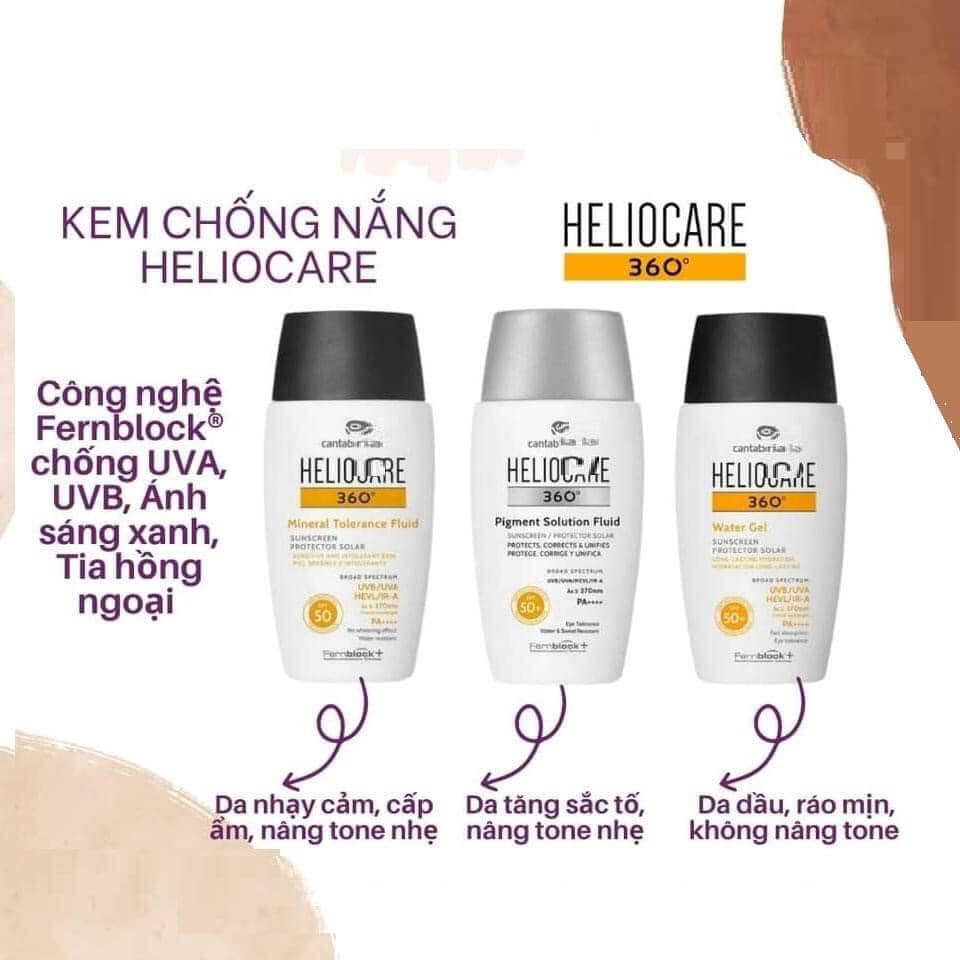 Ba dòng Kem Chống Nắng Heliocare 360 Water Gel SPF50