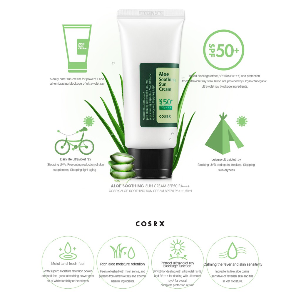 Công dụng của COSRX Aloe Soothing Sun Cream