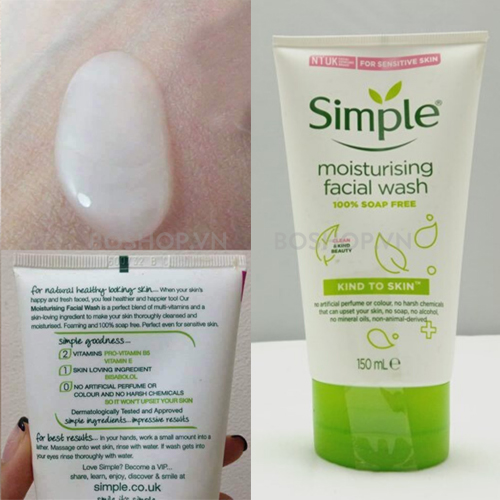 Sữa rửa mặt Simple Moisturising Facial Wash