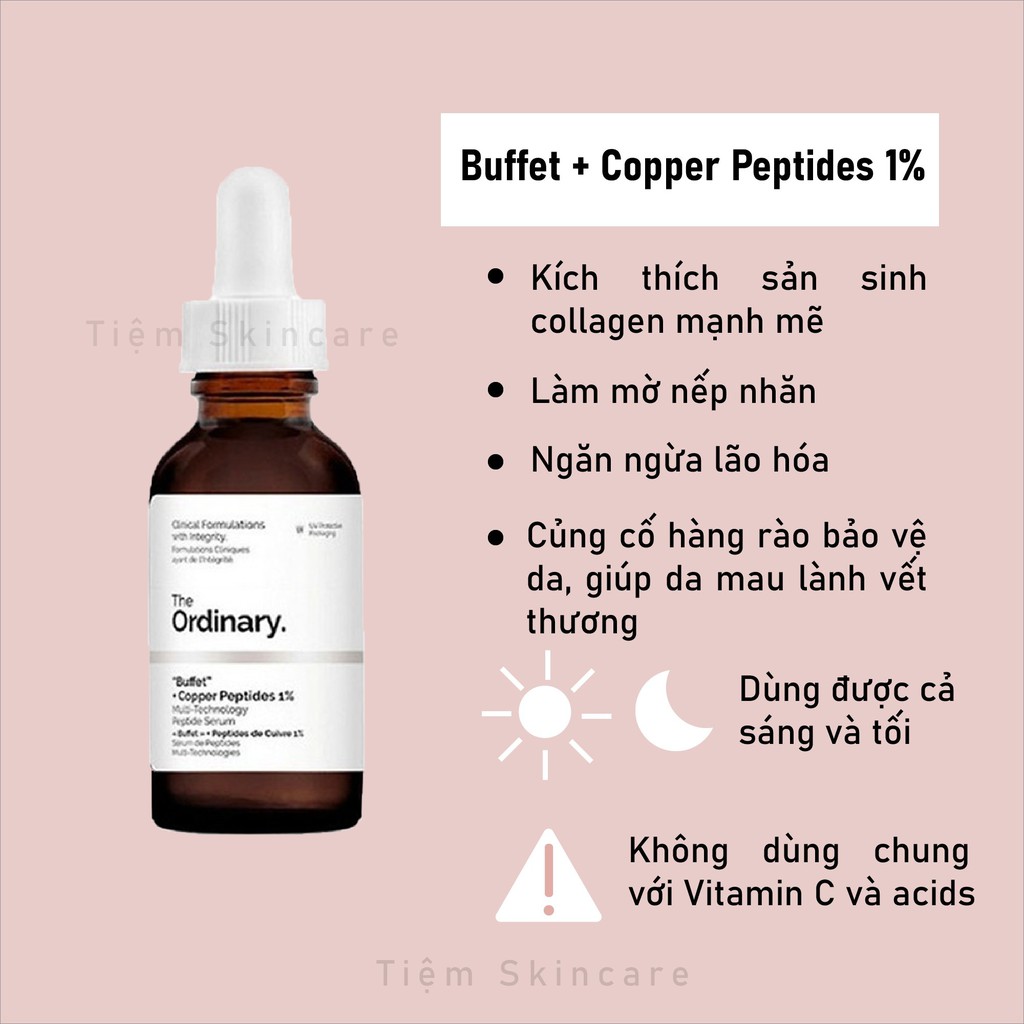 Serum The Ordinary Buffet + Copper Peptides phục hồi da yếu