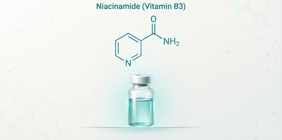 Minh hoạ cấu trúc phân tử Niacinamide vitamin B3